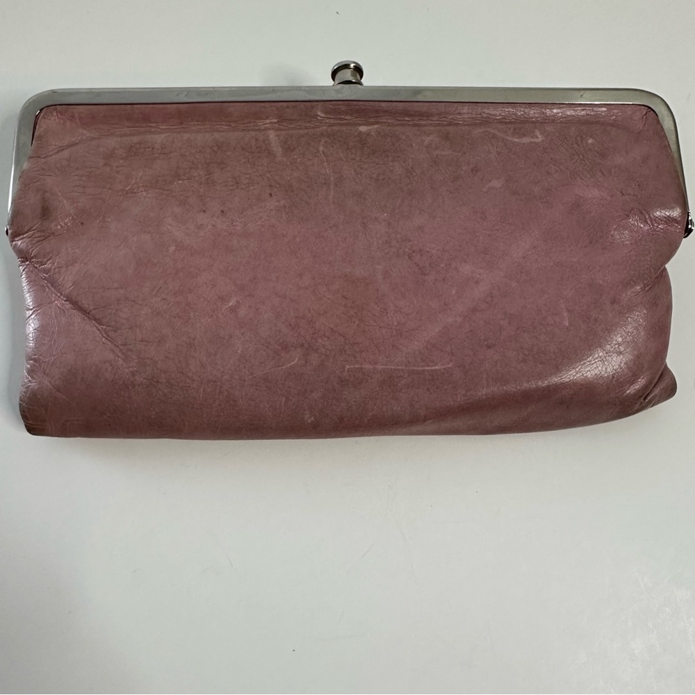 HOBO Lauren International Pale Pink Leather Double Frame Clutch Wallet